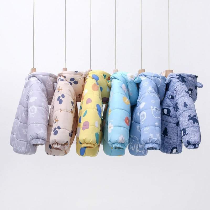 Áo khoác trẻ em, áo phao cho bé siêu nhẹ mũ tai gấu dễ thương cho bé trai và bé gái từ 6-23kg