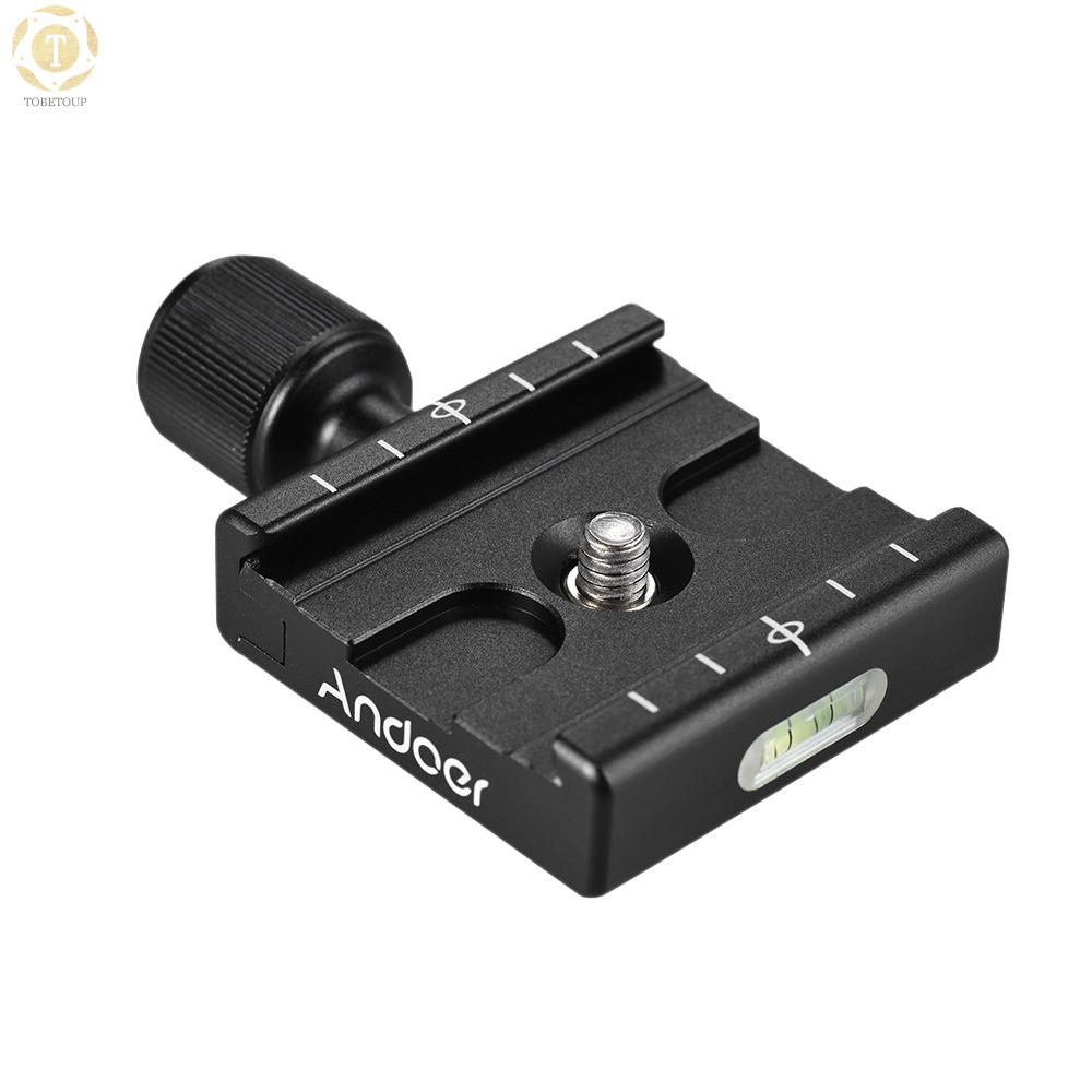 Shipped within 12 hours】 Andoer QR-50 Quick Release Plate Clamp Adapter with Built-in Bubble Level for Arca Swiss RRS Wimberley Tripod Ball Head Clamp [TO]