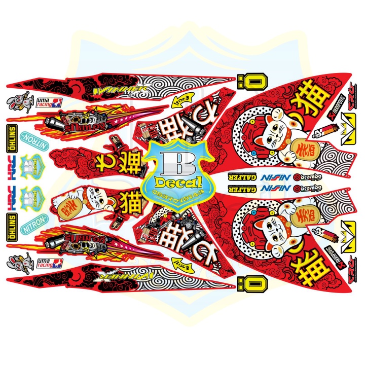 Tem winner X mèo thần tài đỏ