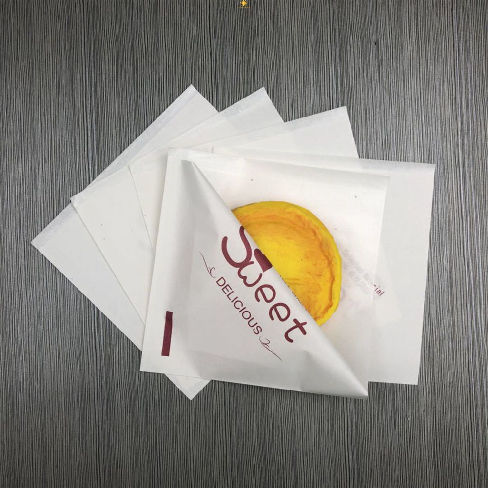 Dùng Một Lần Tam Giác Túi Đựng Thực Phẩm Tinh Dầu Chống Giấy Bọc Giấy Kraft Lấy Bánh Hamburger Sandwich Nướng Thực Phẩm Đóng Gói Túi 100 Chiếc flowerdance