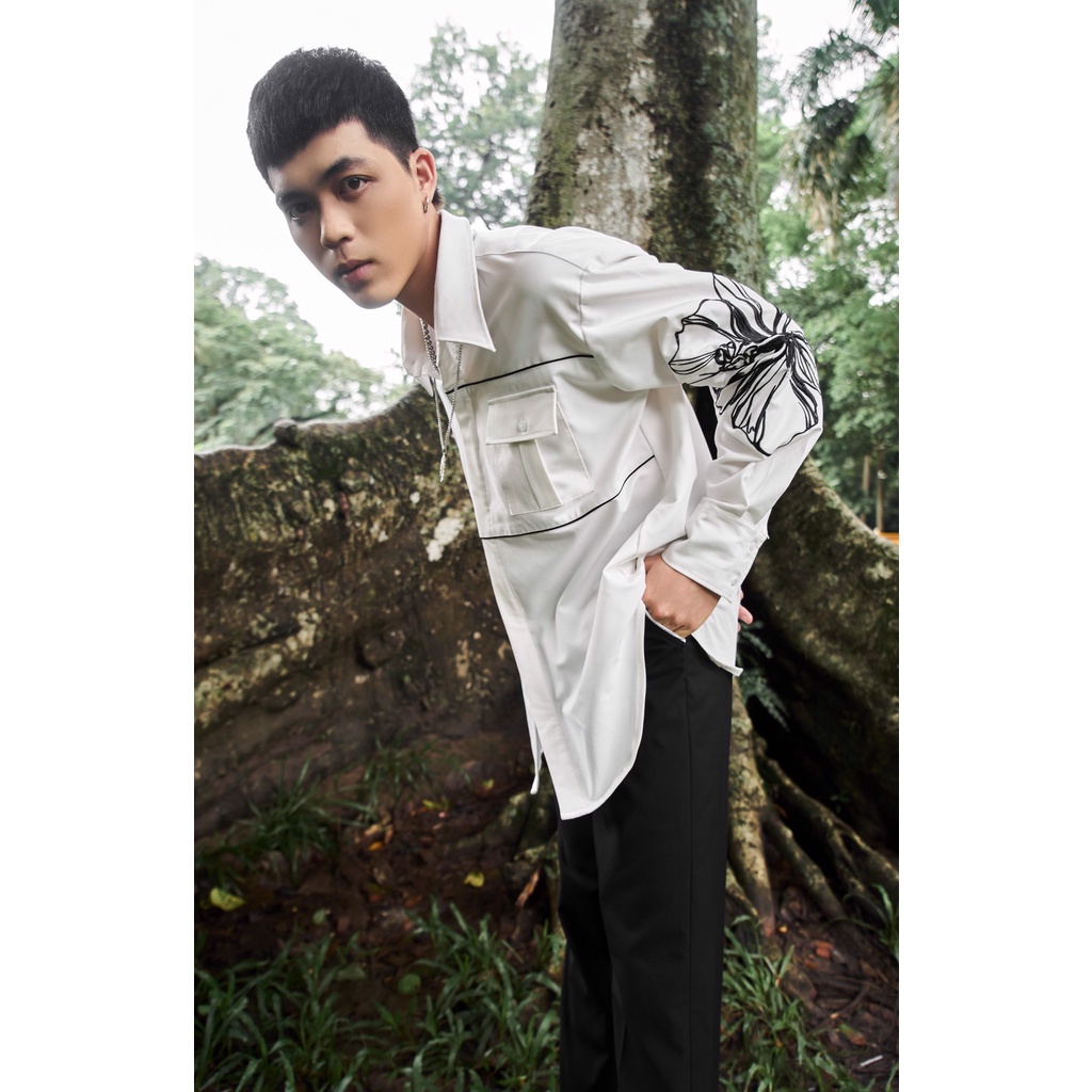 Áo sơ mi nam tay dài họa tiết thêu VICOLAS EMBROIDERED SHIRT