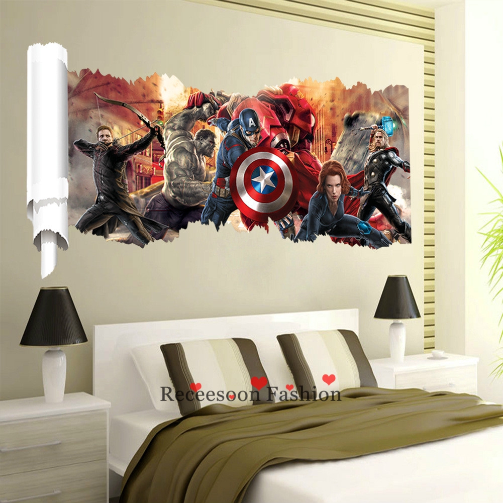 Decal dán tường hình biệt đội siêu anh hùng Marvel