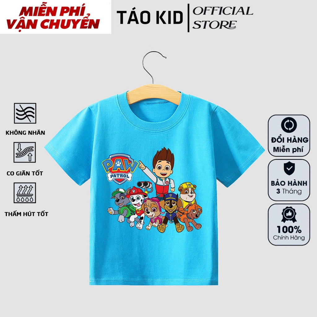 Áo thun bé trai bé gái cộc tay Táo Kid chất cotton in hình Chó Cứu Hộ từ 0 đến 10 tuổi hàng VNXK TA68