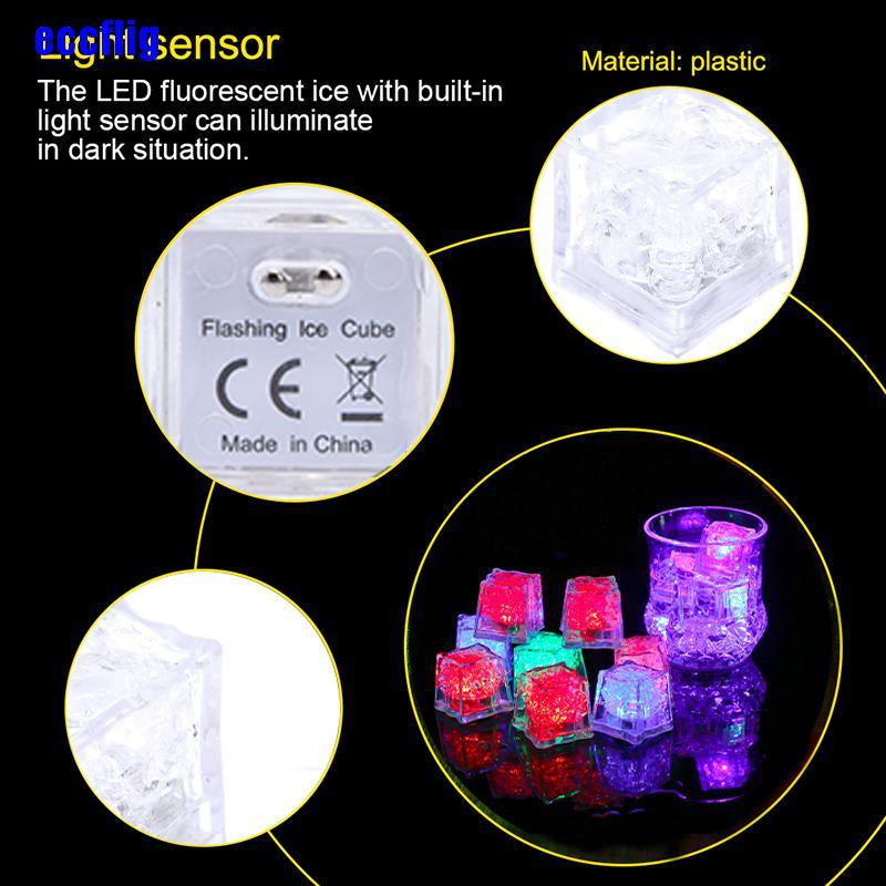 ECC LED Ice Cubes Glowing Party Ball Flash Light Luminous Neon Wedding Festival Bar