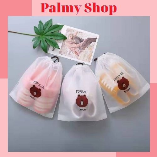 Túi đựng giày dép size to có dây rút hoạ tiết chống bụi bẩn tiện lợi trời mưa, du lịch - Palmy Shop