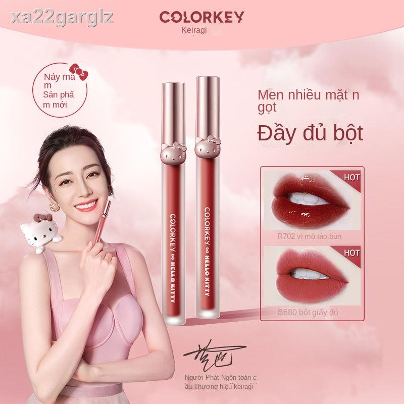 ☬❉Colorkey Kolaqi Hello Kitty air lip glaze nhung bóng gương mờ son nữ chính hãng
