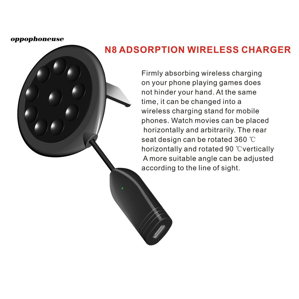 【OPHE】Portable Cell Phone Wireless Charger Suction Cup Fast Charging Pad for Samsung