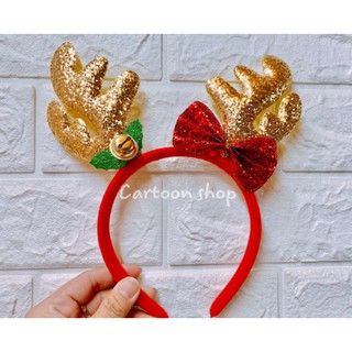 Cài tóc noel 2020 tuần lộc nơ lấp lánh