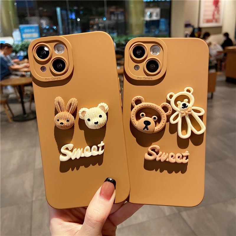 Ốp lưng iphone cạnh vuông bảo vệ camera Brown candy 7plus x xsmax 11 11promax 12 12pro 12promax 13 13pro 13promax DT13