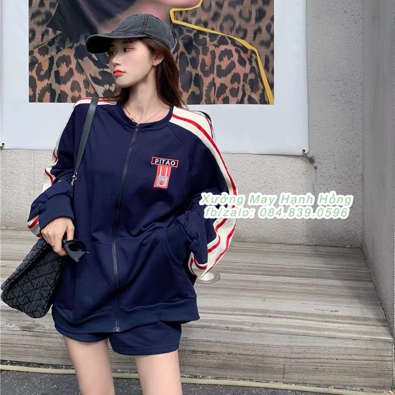 Áo khoác nỉ Pitao, Áo Sweater form rộng kiểu dáng Hàn Quốc - Xưởng May Hạnh Hồng | BigBuy360 - bigbuy360.vn