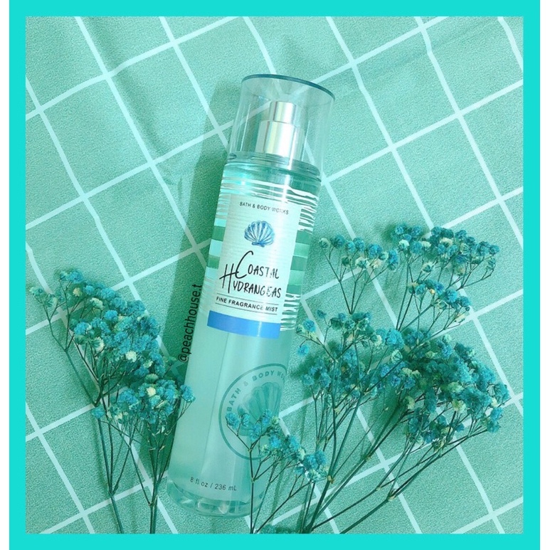 ♥ Auth ♥ Xịt thơm toàn thân Bath And Body Works mùi Coastal Hydrangeas