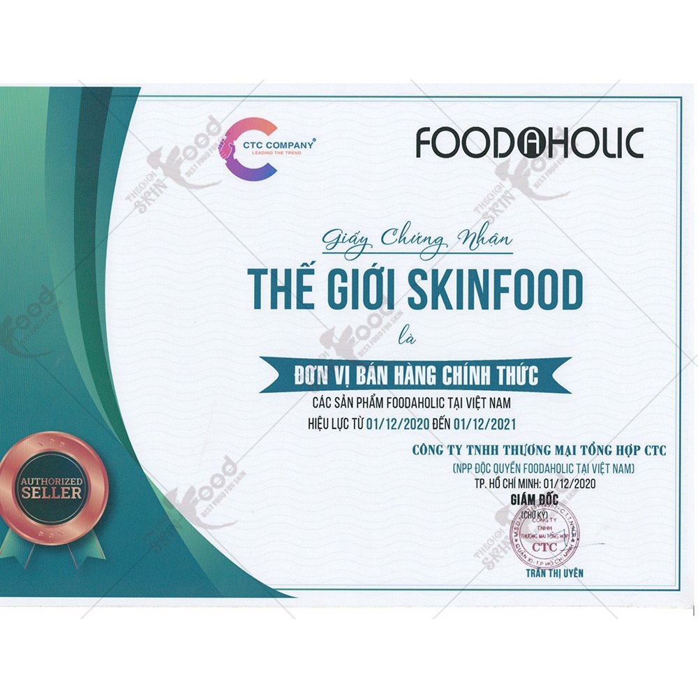 Mặt Nạ Giấy Chăm Sóc Da Toàn Diện Dưỡng Ẩm, Dưỡng Trắng Da Hàn Quốc Foodaholic Mask