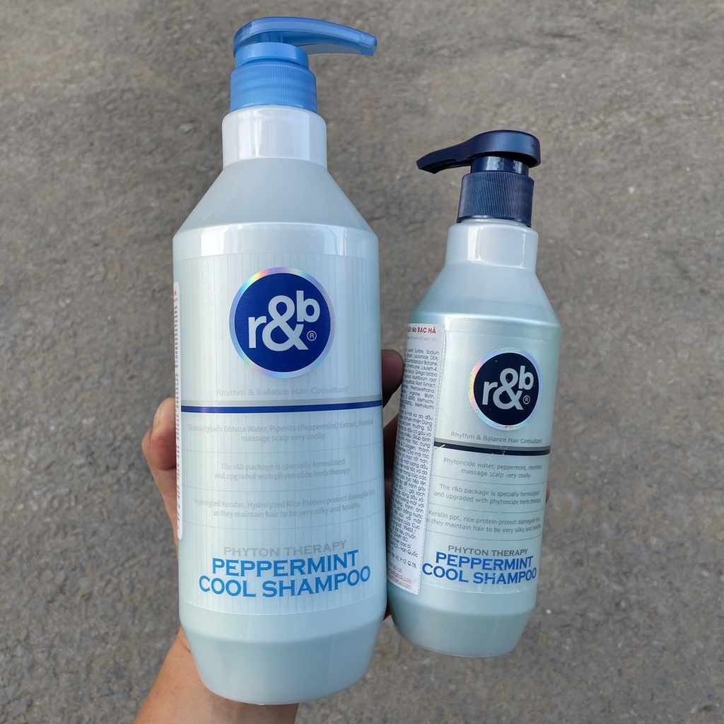 Dầu Gội Thảo Dược Mát Lạnh Bạc Hà giảm gàu R&B Peppermint Cool Shampoo 450ml-1000ml