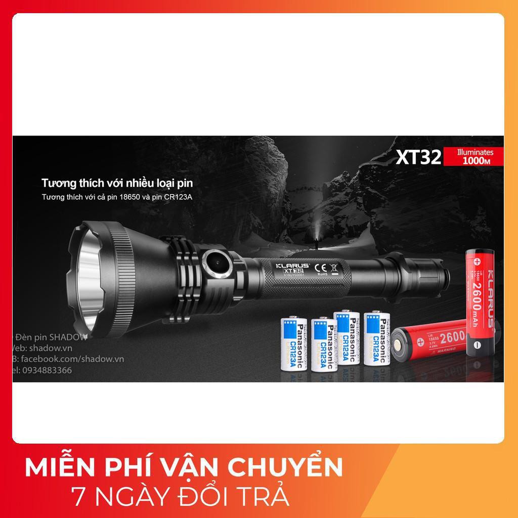 [HÀNG NHẬP KHẨU][CHUYÊN DỤNG DÀNH CHO CÔNG AN CẢNH SÁT] Đèn pin đèn sạc KLARUS XT32 sáng 1200lm chiếu xa 1000m