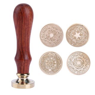Retro Wood Stamp Magic Array Sealing Wax Antique Stamp with Beech Handle Romantic Stamp Maker