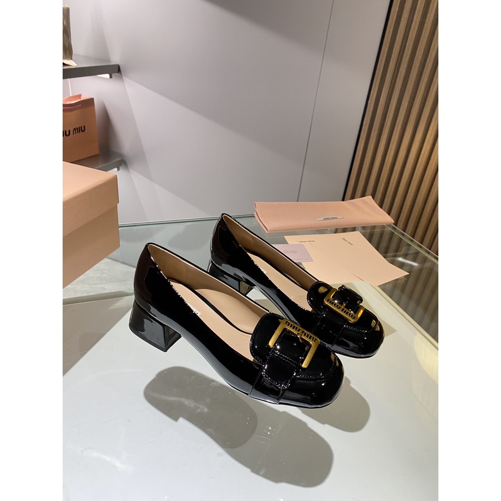 Giày cao gót nữ da thật Miu Miu thời trang