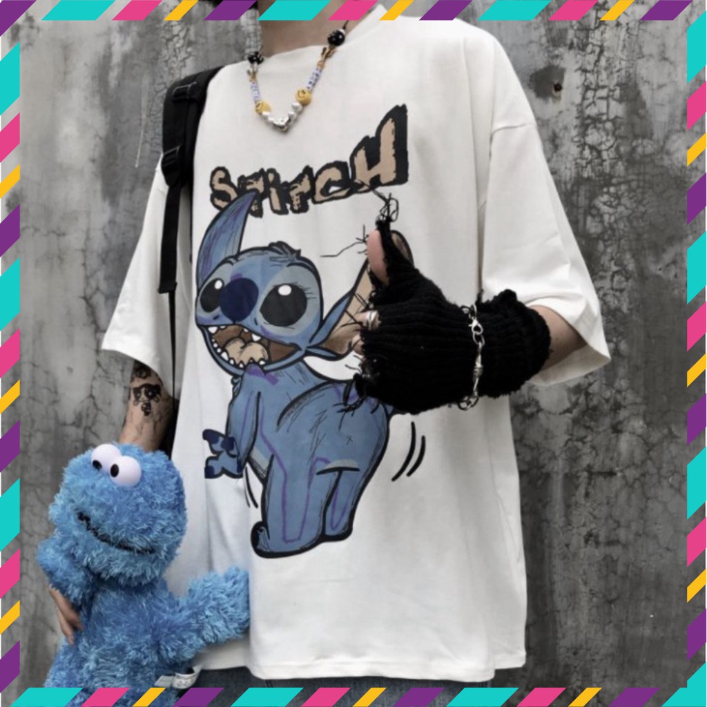 Áo Thun Tay Lỡ Form Rộng Stitch Siêu Hot🍁 Unisex nam nữ đều mặc được | BigBuy360 - bigbuy360.vn