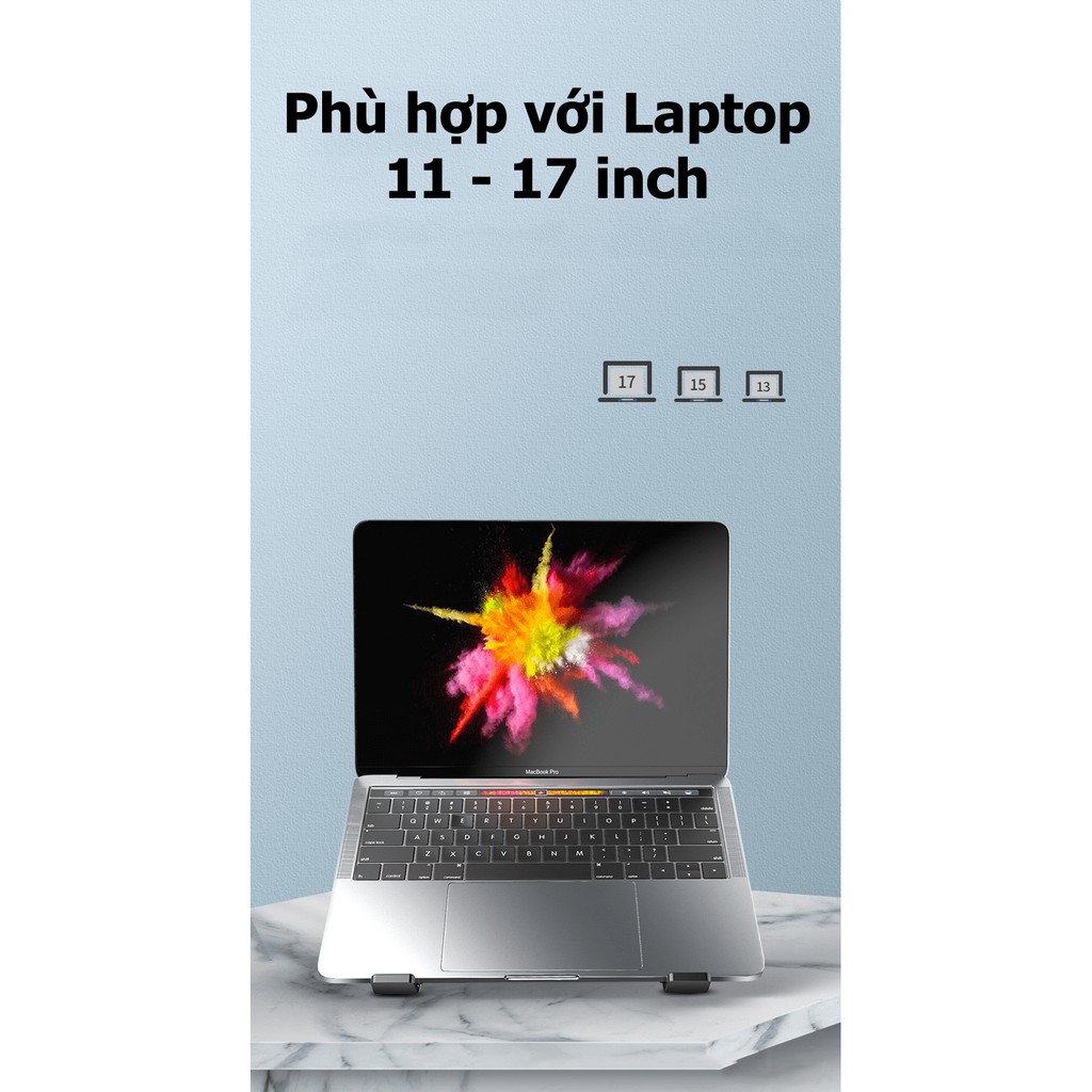 Giá đỡ laptop và máy tính bảng bằng hợp kim nhôm có quạt tản nhiệt tiện dụng - VL20