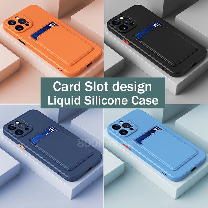 Ốp Điện Thoại Silicon Có Ngăn Đựng Thẻ Và Nắp Bảo Vệ Camera Cho Redmi Note 11 Pro Plus 11S 4G 5G 11S 10C Xiaomi 11T Pro Mi 11 Pro Ultra Lite