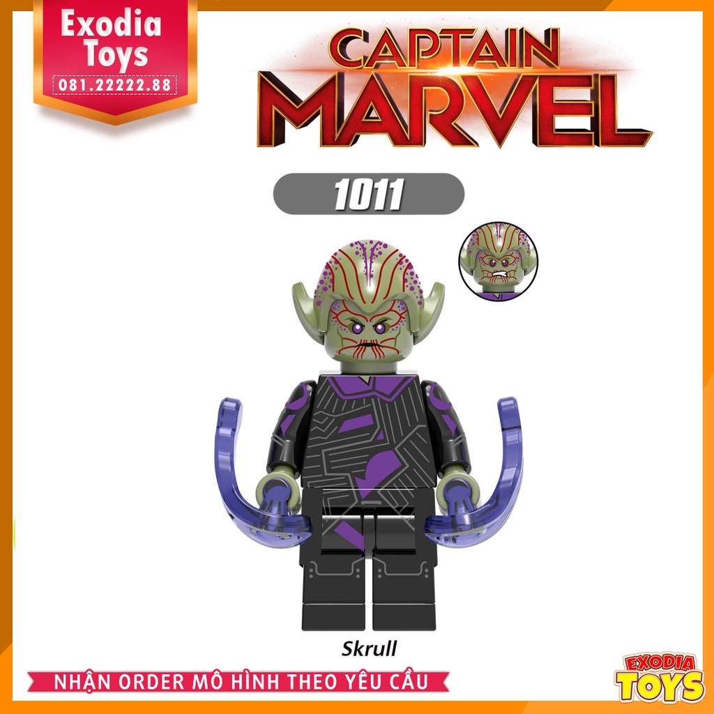 Xếp hình Minifigure Siêu anh hùng Đại uý Marvel và các siêu phản diện  - Đồ Chơi Lắp Ghép Sáng Tạo - X0226