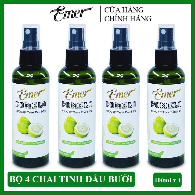 [Mã BMBAU50 giảm 7% đơn 99K] Bộ 4 chai tinh dầu bưởi kích mọc tóc pomelo Emer Garin 100ml x4 dưỡng tóc