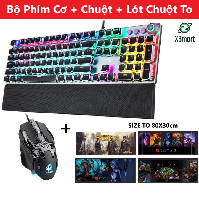 Bộ Bàn Phím Cơ FZ508 Và Chuột V15, Combo Phím Chuột Gaming Full Led Nhiều Chế Độ Đổi Màu Siêu Đẹp Cho Máy Tính PC Laptop