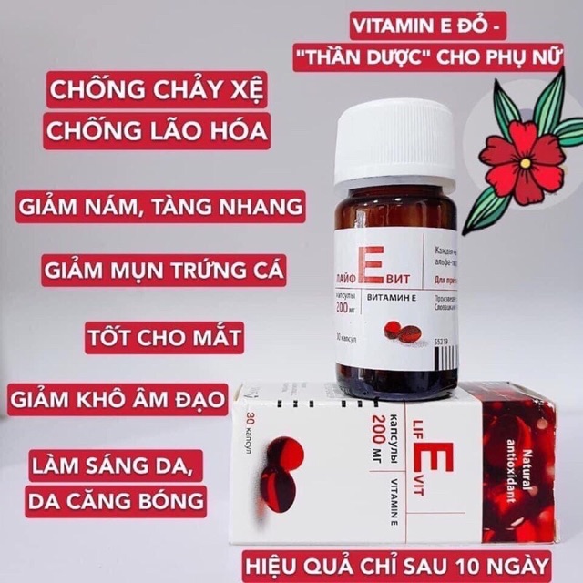 [Chính hãng] Vitamin E đỏ 400mg hộp thủy tinh | BigBuy360 - bigbuy360.vn