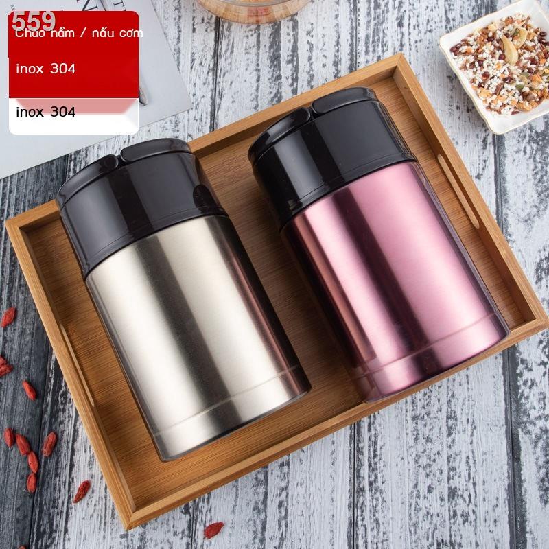 Nồi hầm cách nhiệt inox 304 Hộp cơm 24h bảo ôn nhân viên văn phòng dung tích lớn