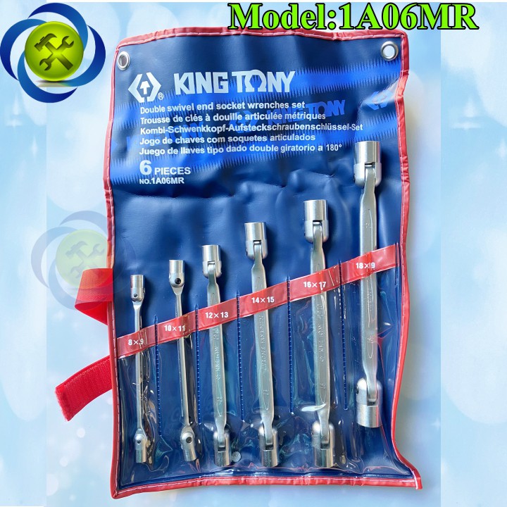 Bộ cờ lê 2 đầu lắc léo Kingtony 1A06MR 6 cây