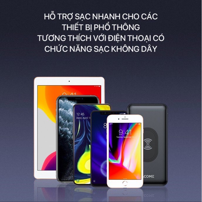 Pin Sạc Dự Phòng 10.000mAh ACOME AP106 Sạc Không Dây Qi 10W - Sạc Nhanh PD + QC3.0 18W - BẢO HÀNH 18 THÁNG