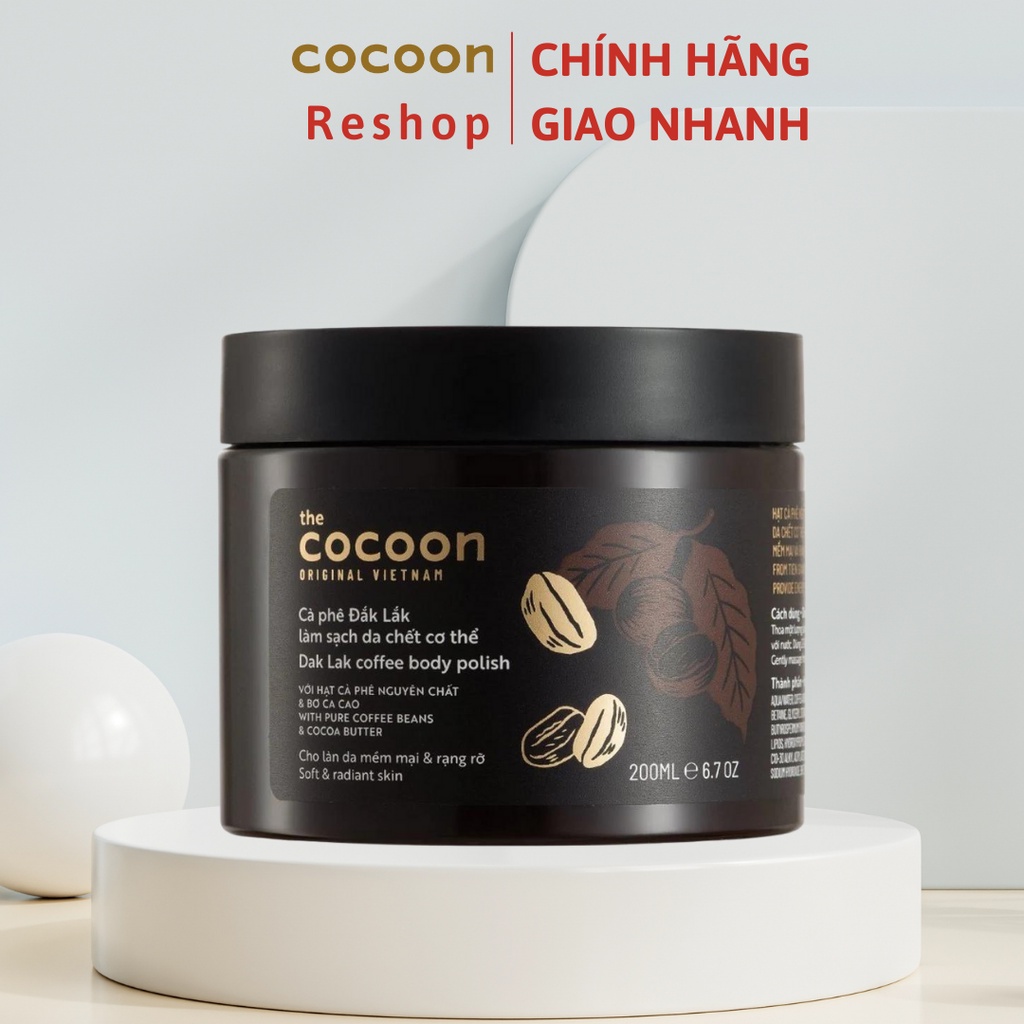 Tẩy da chết cơ thể Cà phê Đắk Lắk Cocoon 200ml