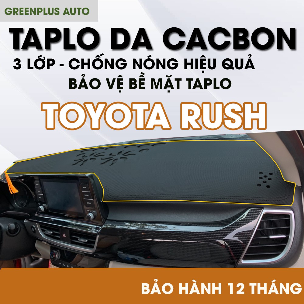 Thảm Taplo ô tô Toyota Rush da vân Cacbon 3 lớp