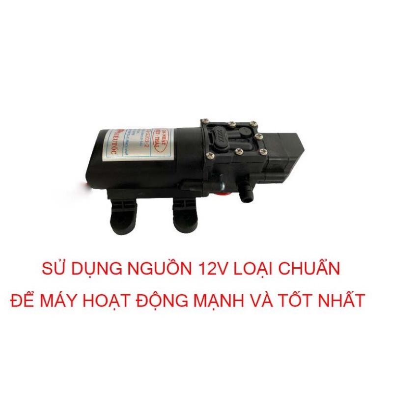 Máy bơm nước mini 12V áp lực cao dung tích nước 8L phút sử dụng làm bộ phun sương tưới cây,bộ rửa xe mini