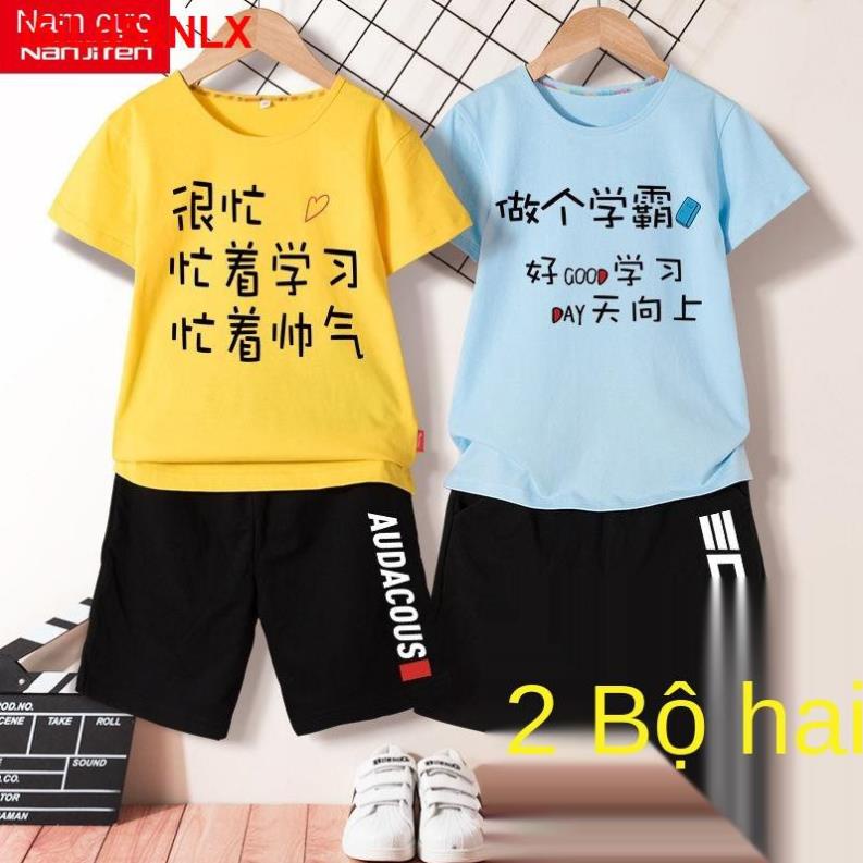 Bộ quần áo mùa hè bé trai, ngắn tay trẻ em, đồ nam lớn, đẹp trai triều, em 12 tuổi !