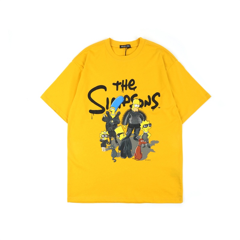 Áo Thun Cotton Tay Ngắn Cổ Tròn In Hình The Simpsons Cho Nam Và Nữ