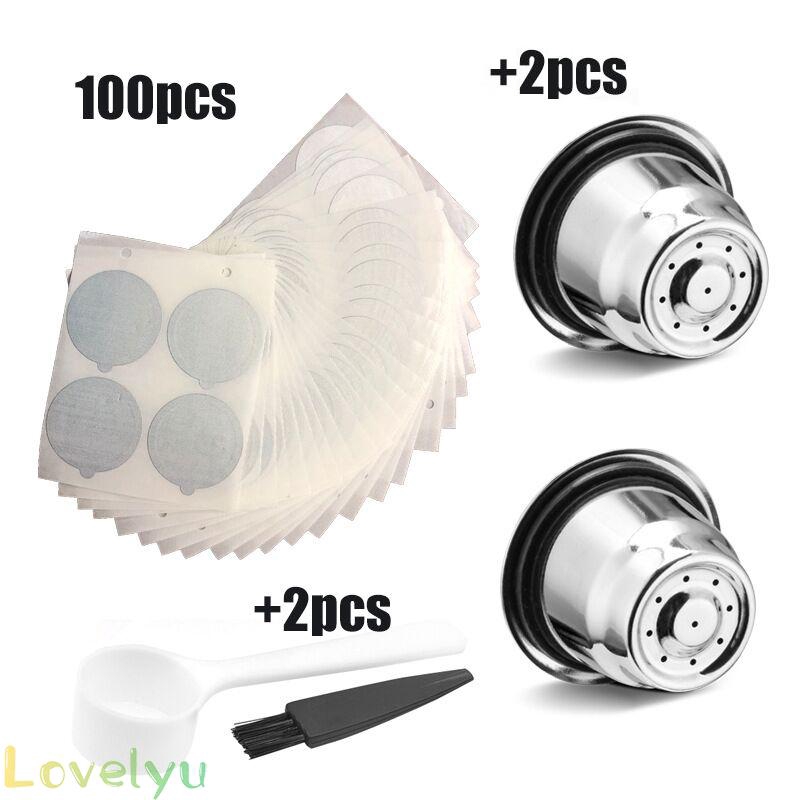 Set 100 viên nén cà phê kèm nắp ép dùng để lọc pha cà phê tiện dụng