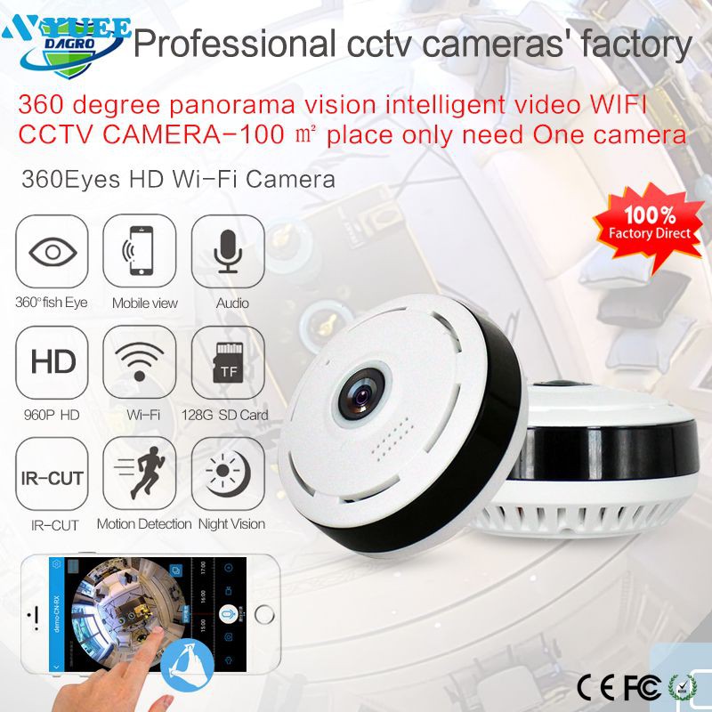 ✔✔ 360 Degree Home Security IP Camera 960P Smart Panorama IPC P2P Wireless Fisheye Lens CCTV Wifi Camera Baby Monitor 【Yuee】