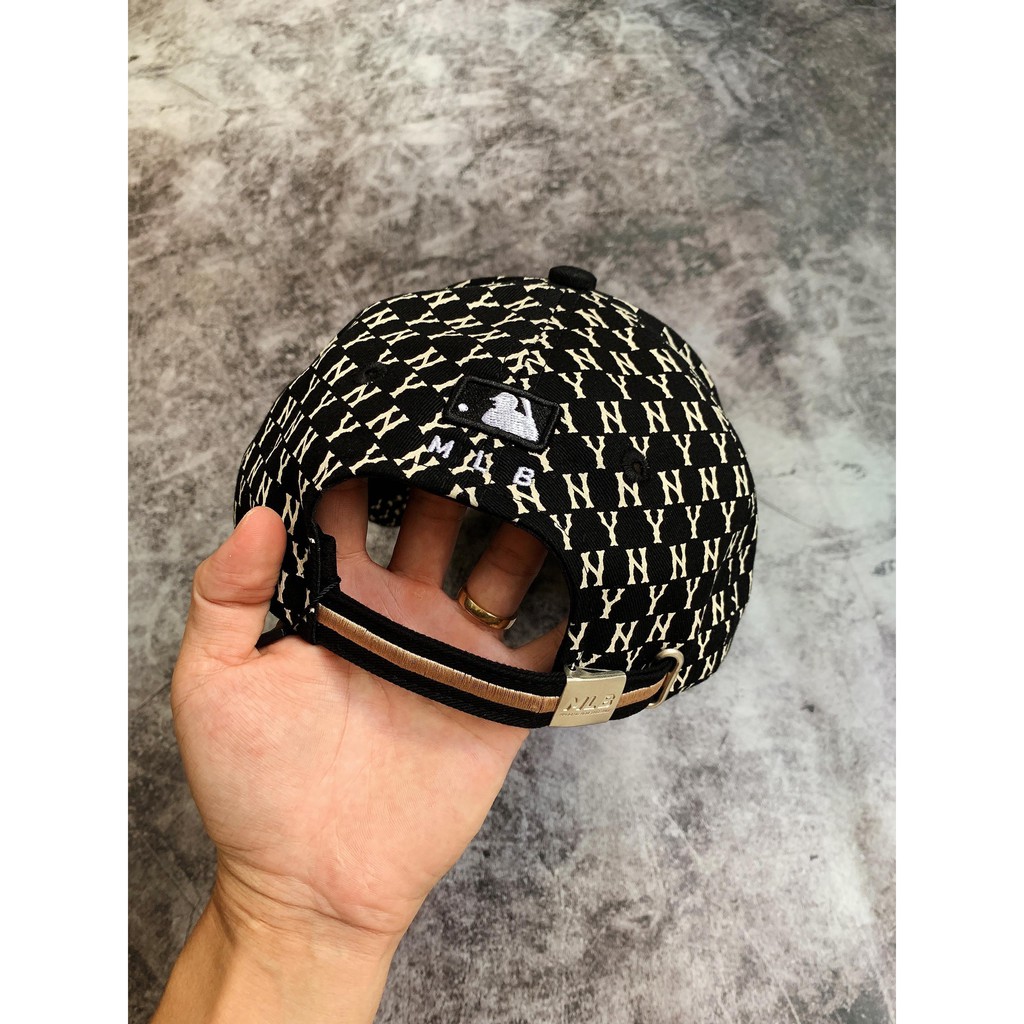 | Ảnh Thật | Mũ Ny Màu Đen Logo Thêu Trắng