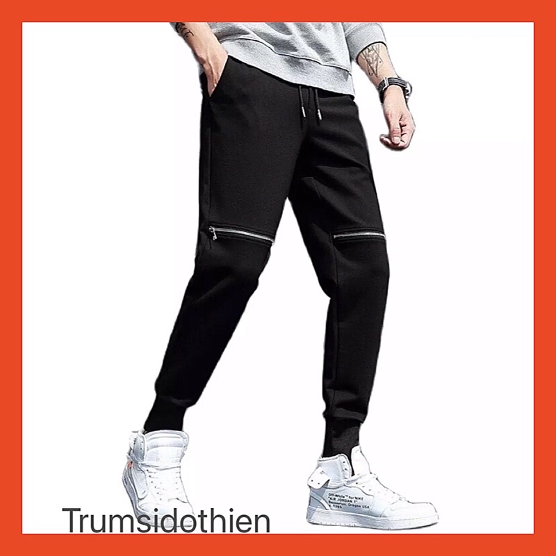 Quần jogger kaki khoá gối cực chất