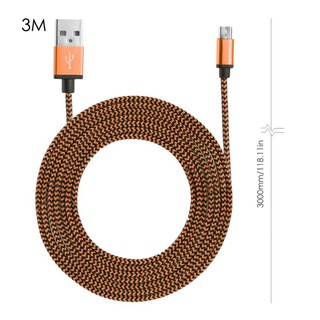 Cáp Sạc Dây Dù 3m Cổng Micro