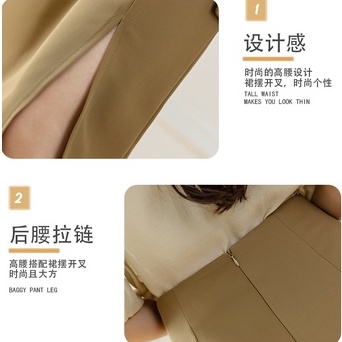 Chân Váy Xẻ Tà Lưng Cao Thời Trang Thanh Lịch Cho Nữ