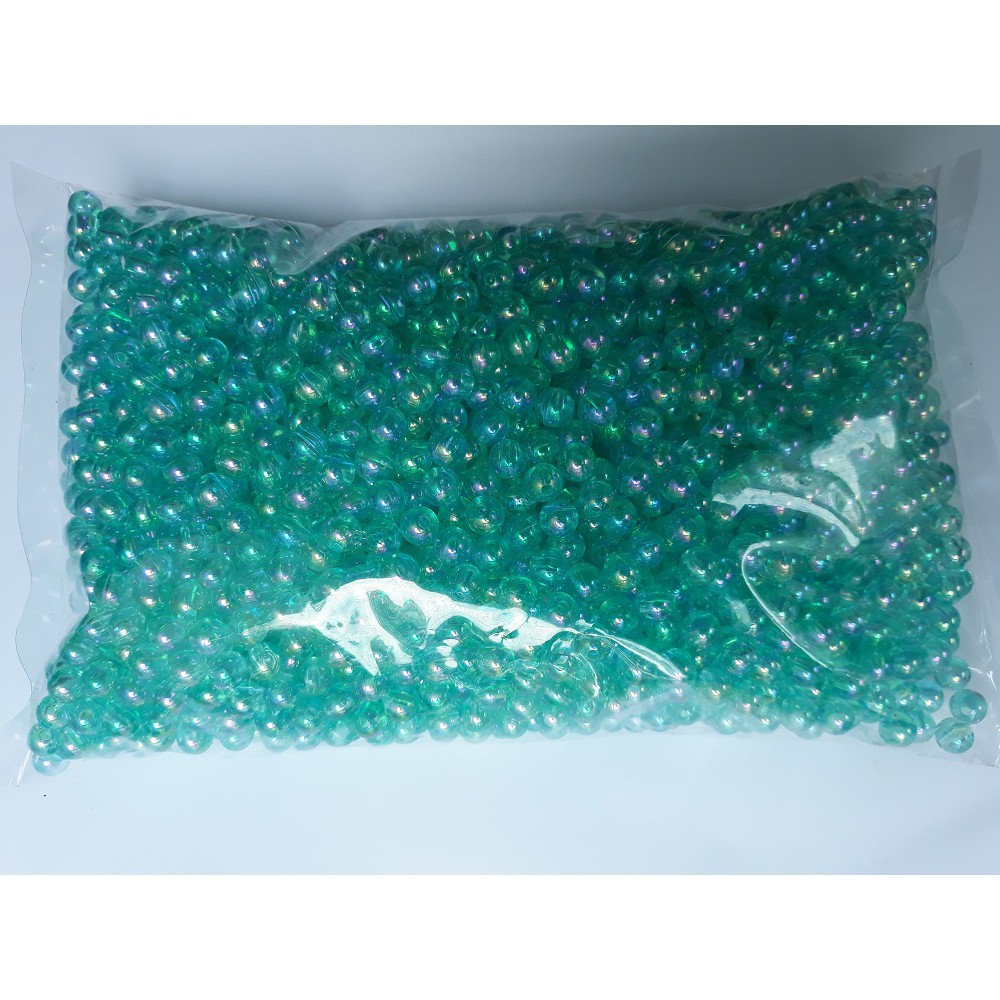Hạt nhựa trang trí màu xanh ngọc gói 500g giá 150k