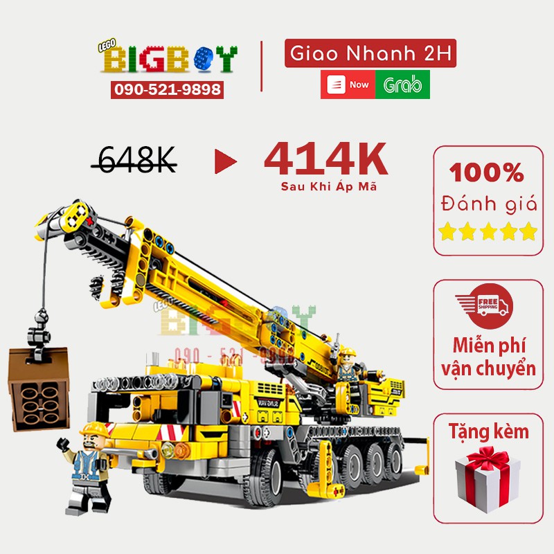 [GIẢM GIÁ] Đồ Chơi Trẻ Em Lego Xe Cần Cẩu Xây Dựng Lắp Ráp 701800, 665PCS