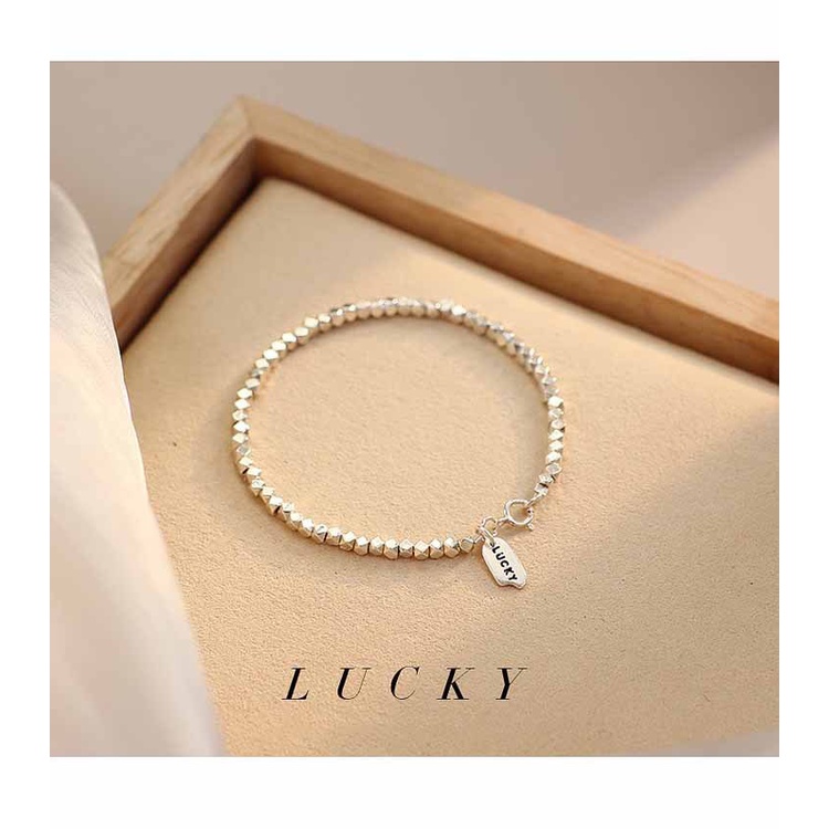 Hàng Mới Về [Hàng Mới Về] Vòng Tay Mạ Bạc Họa Tiết Hình Học Sang Trọng Thời Trang