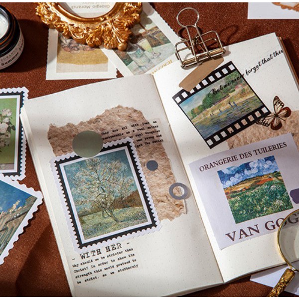 Bộ 36 chi tiết sticker postcard Master paintings set decor trang trí phòng, sổ tay | BSQ038