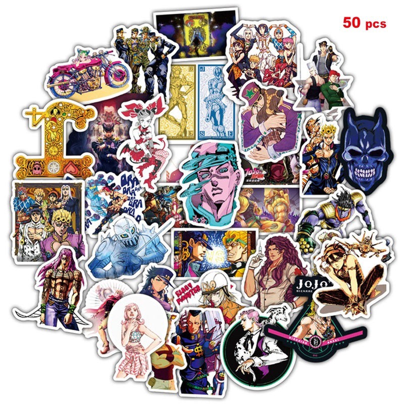 Set 50 miếng sticker dán trang trí hình JoJo's Bizarre Adventure độc đáo