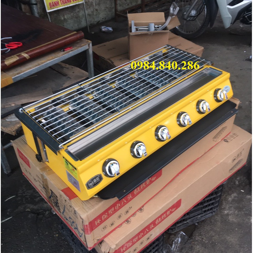 BẾP NƯỚNG BBQ BẰNG GAS 4-6 ĐẦU ĐỐT CHUYÊN NƯỚNG HÀU, BÁNH TRÁNG, THỊT NƯỚNG...