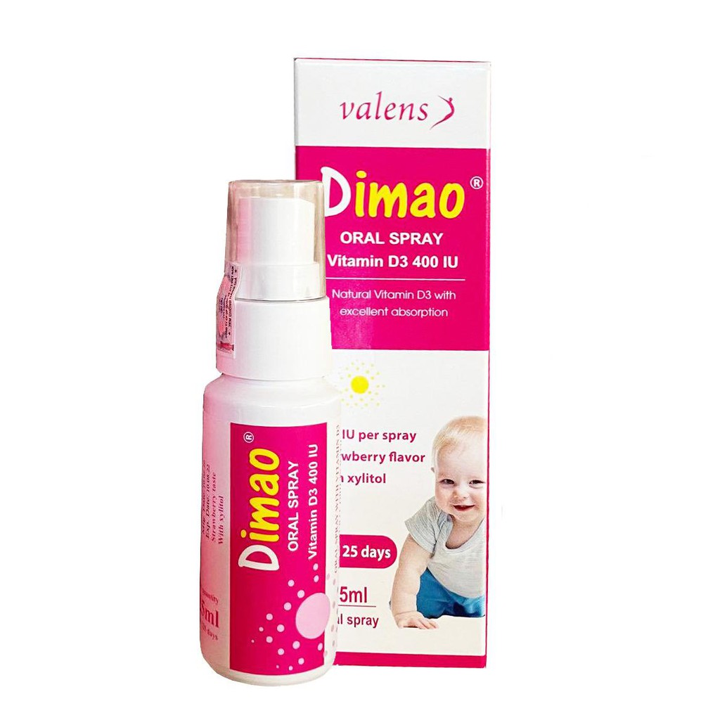 Dimao - Vitamin D3 dạng xịt 400IU, hàng nhập khẩu châu âu, cho bé hấp thu tốt hơn (Chai 25ml) - CN291