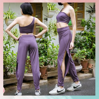 Quần Tập Xẻ Ống Màu Ruốc Tập Gym - Yoga - Zumba Lagomsport