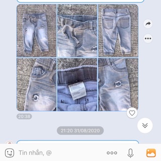 Cambo quần bò bé trai sz 3-24m